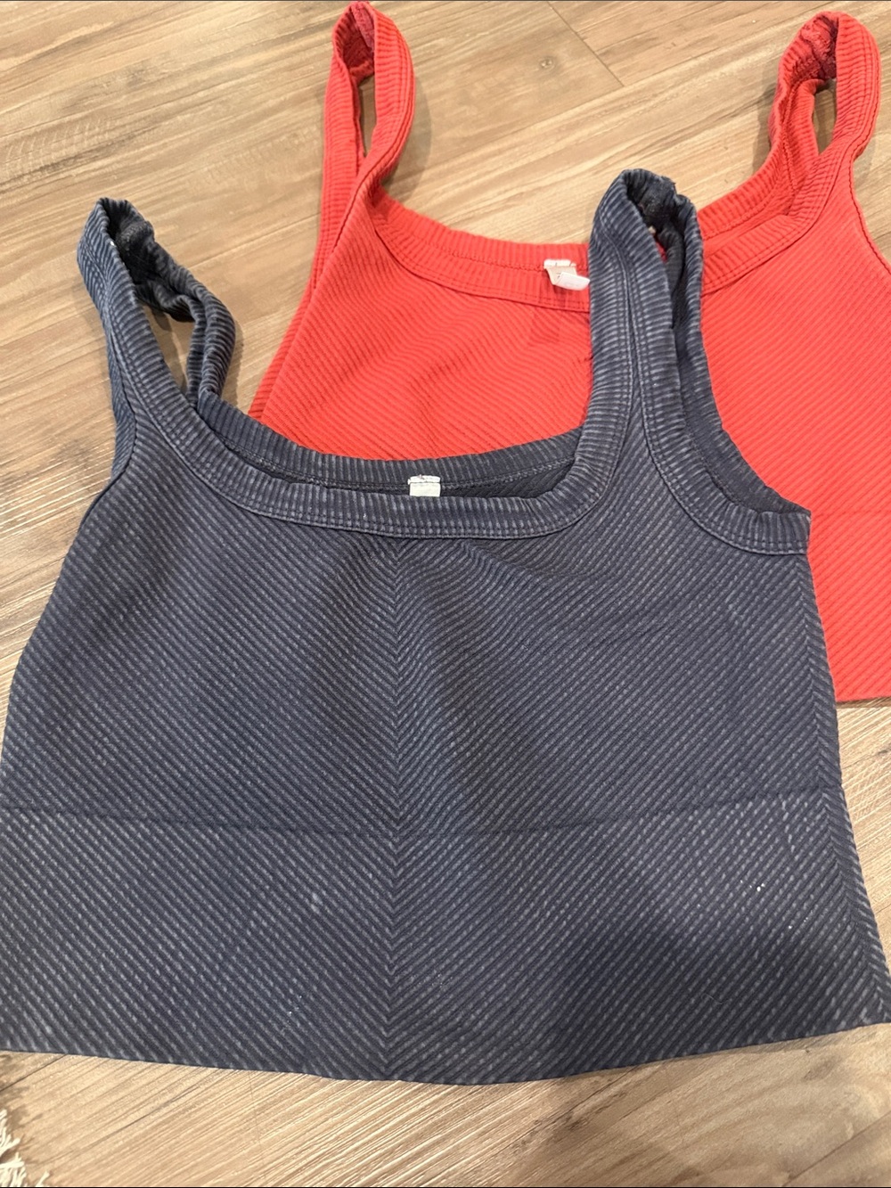 Nikibiki ribbed short TankTops in Navy/grey and Coral
